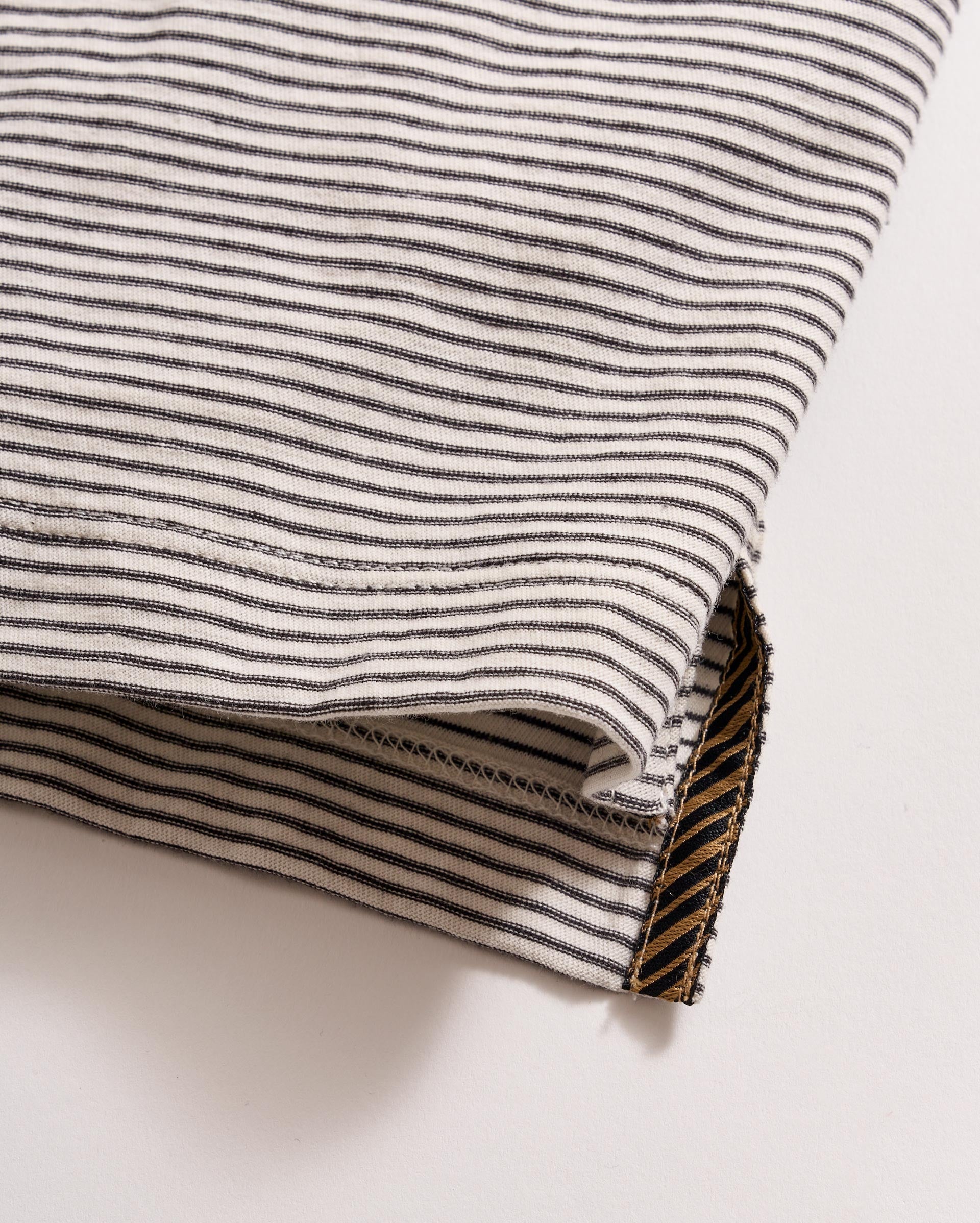 Stripe Pensacola Polo Tinted White/Black Billy Reid