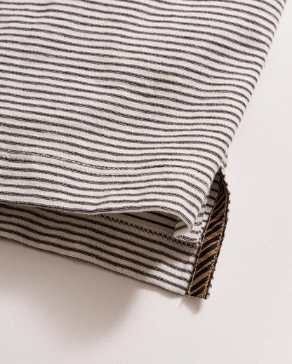Stripe Pensacola Polo Tinted White/Black Billy Reid