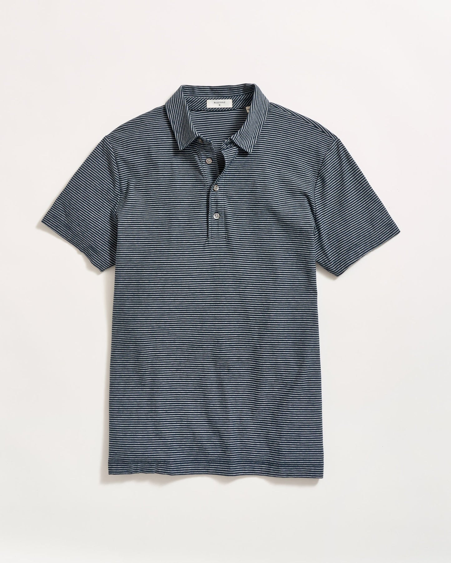 Stripe Pensacola Polo Carbon Blue/Silver Billy Reid