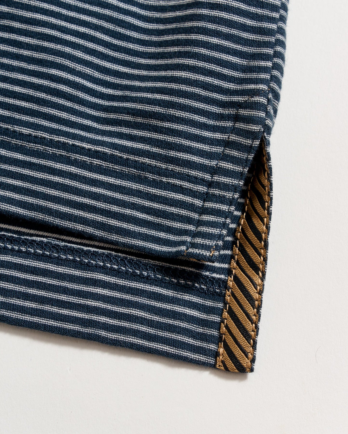 Stripe Pensacola Polo Carbon Blue/Silver Billy Reid