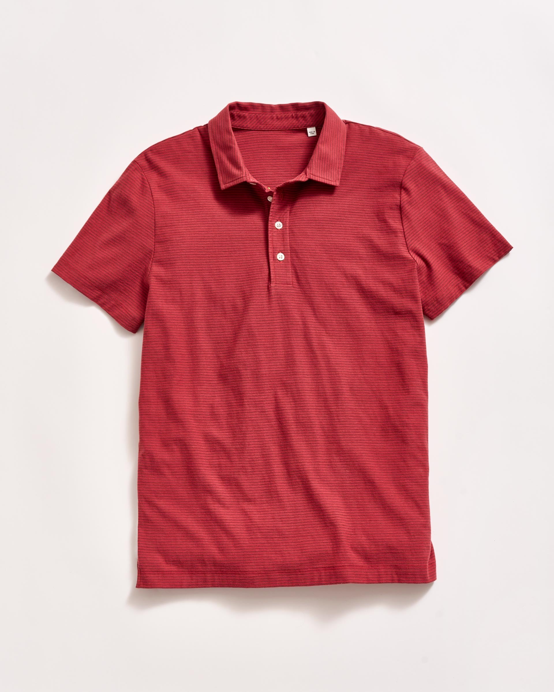 Stripe Pensacola Polo Rosewood Mahogany Billy Reid