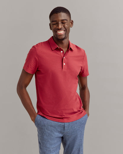 Stripe Pensacola Polo Rosewood Mahogany Billy Reid