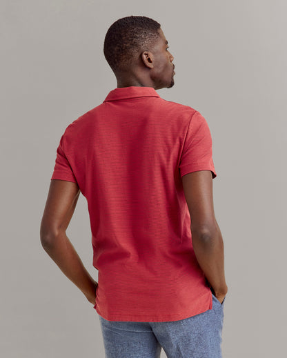 Stripe Pensacola Polo Rosewood Mahogany Billy Reid