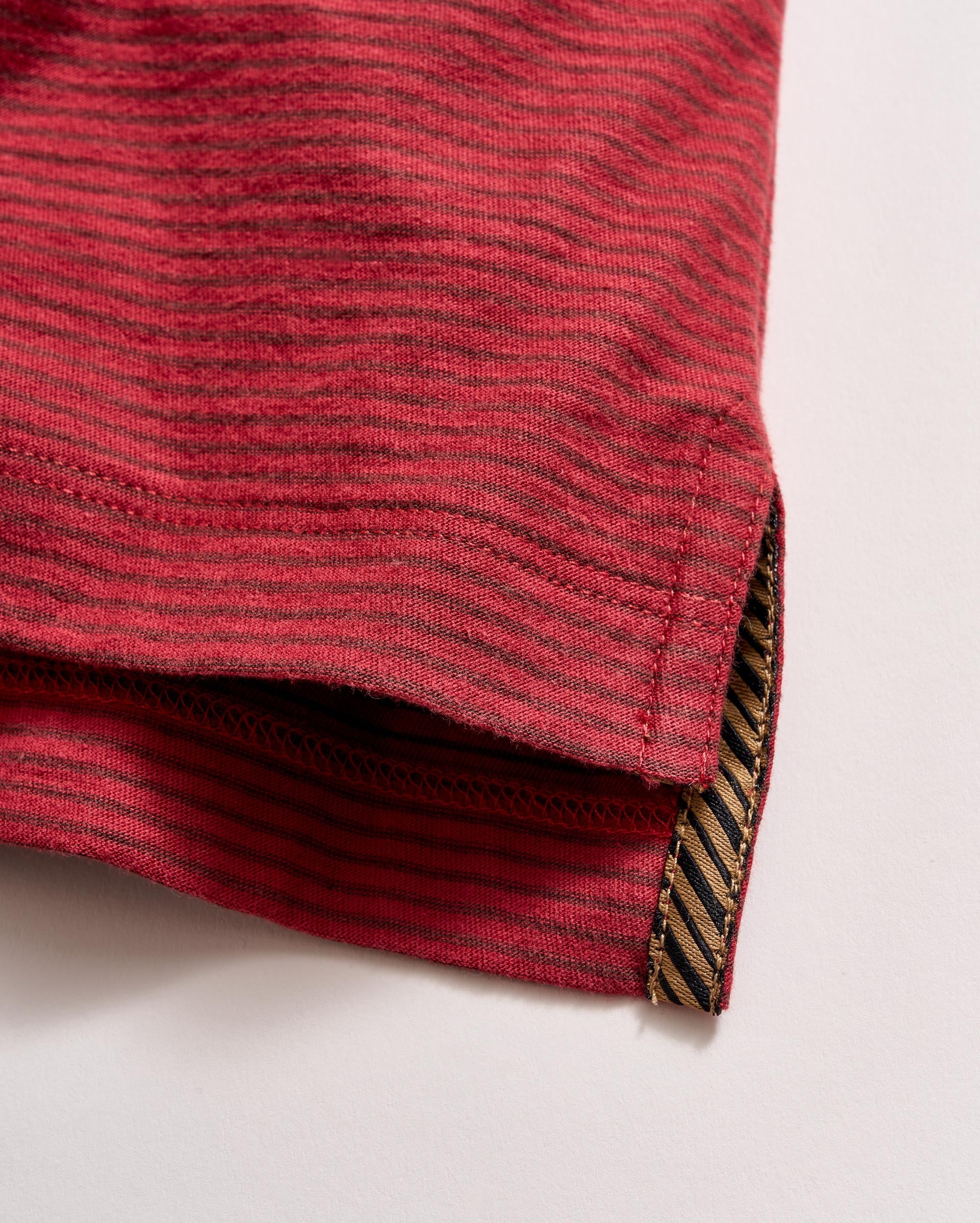 Stripe Pensacola Polo Rosewood Mahogany Billy Reid