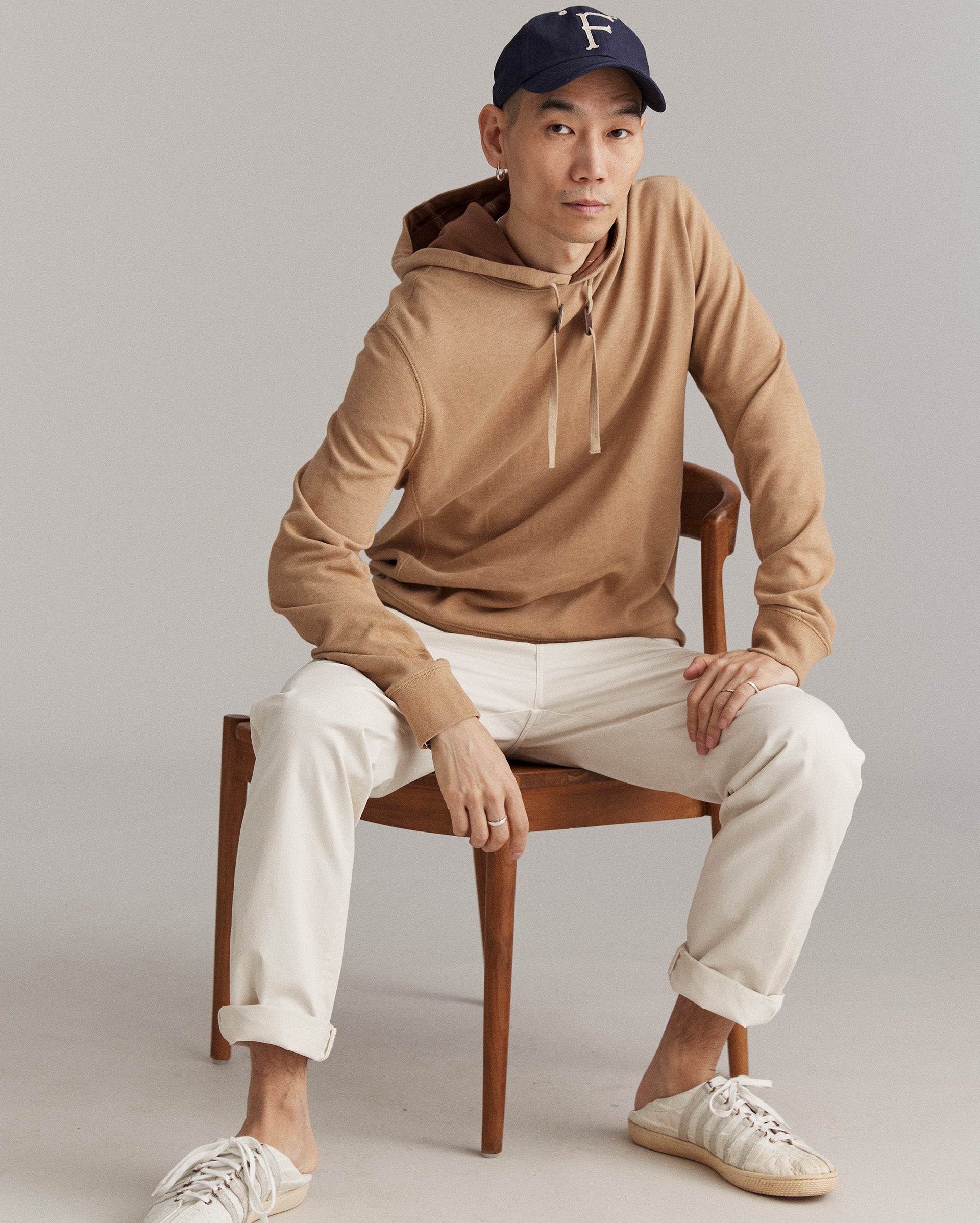 Rib Hoodie Pullover Camel Billy Reid