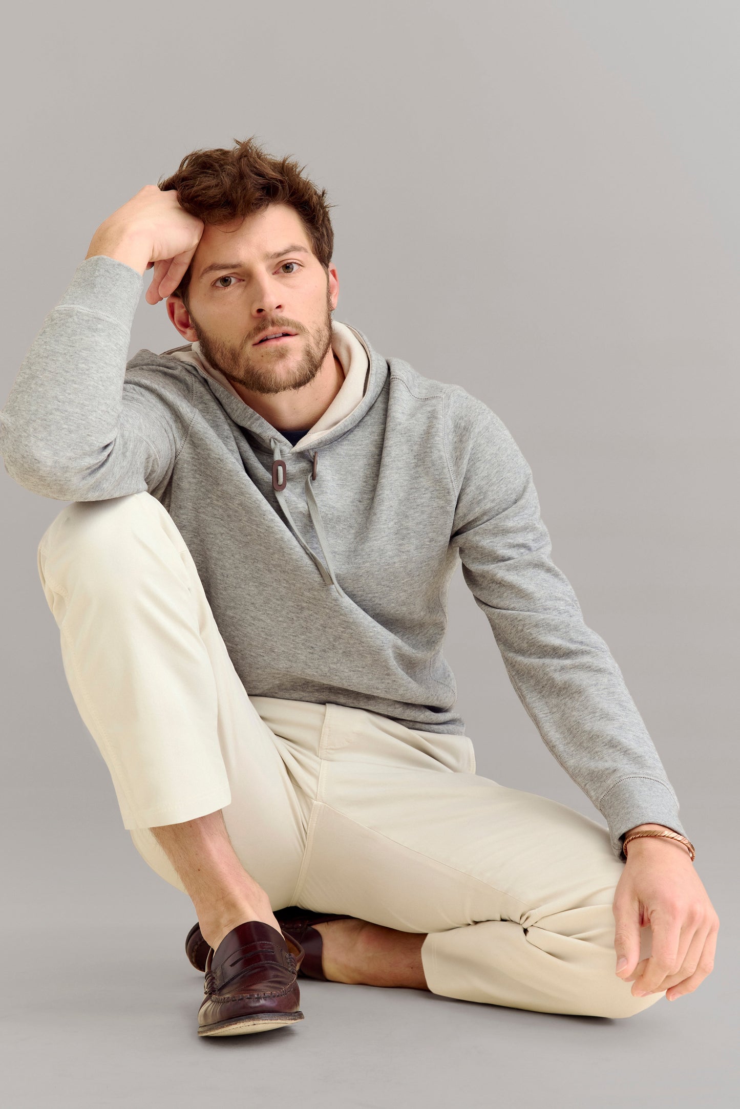 Rib Hoodie Pullover Flint Grey Billy Reid