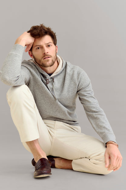 Rib Hoodie Pullover Flint Grey Billy Reid
