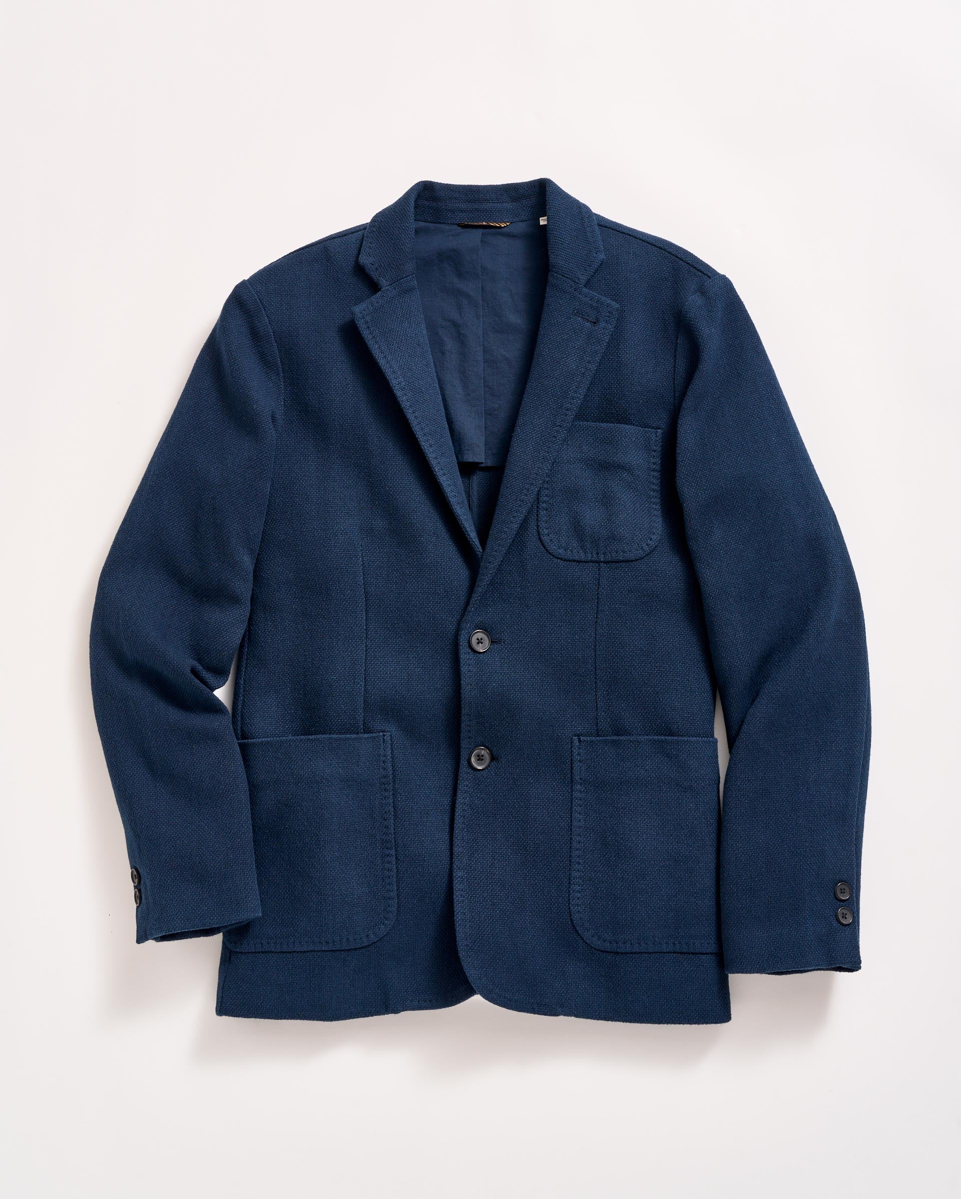 Basket Weave Archie Jacket Carbon Blue Billy Reid