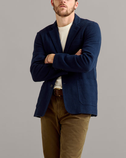Basket Weave Archie Jacket Carbon Blue Billy Reid