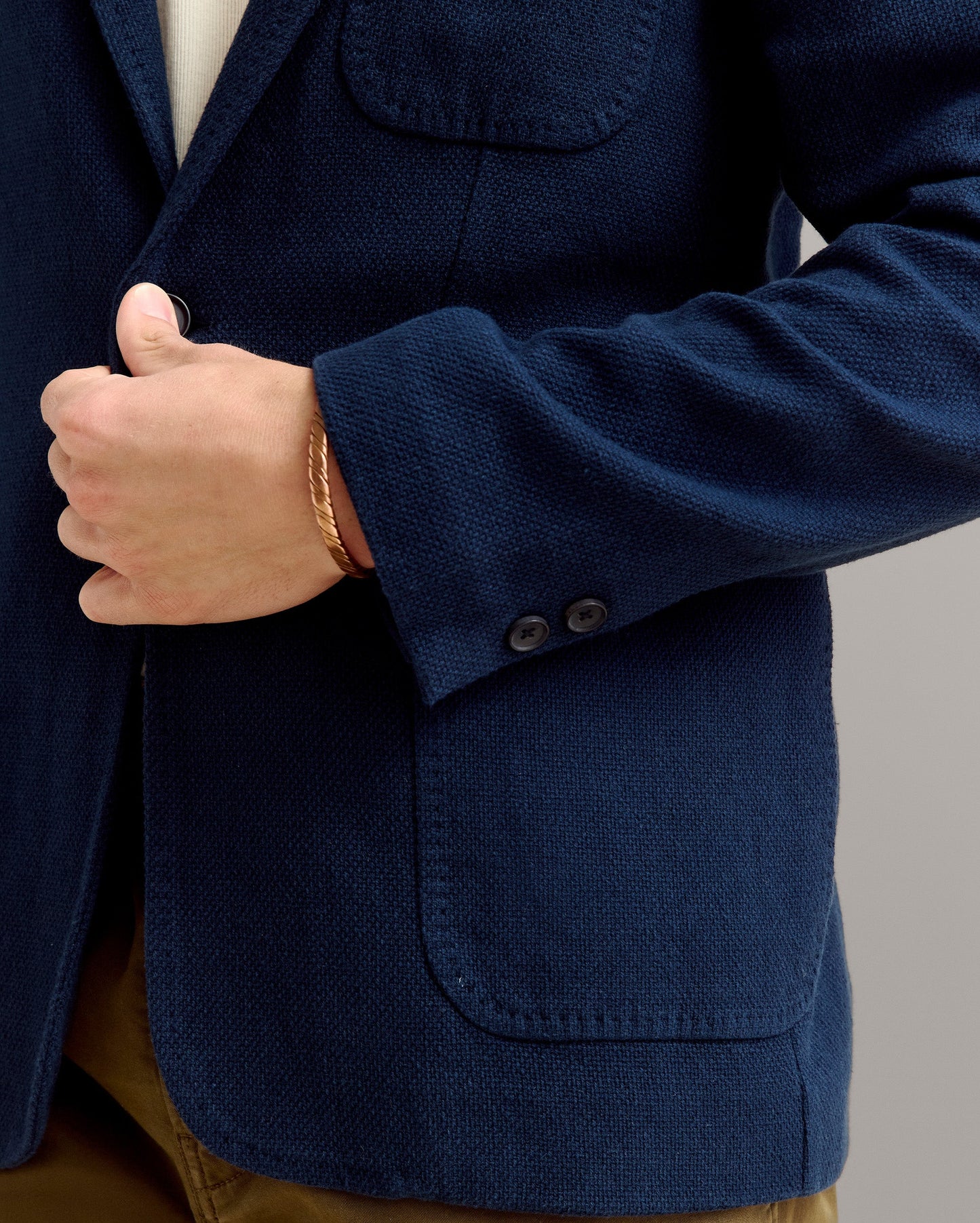 Basket Weave Archie Jacket Carbon Blue Billy Reid
