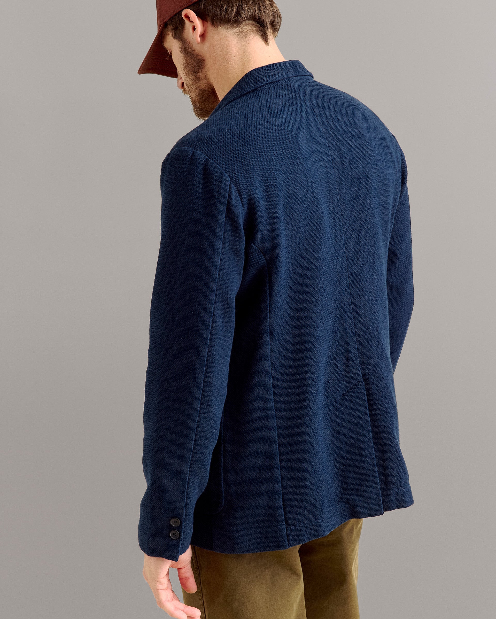 Basket Weave Archie Jacket Carbon Blue Billy Reid