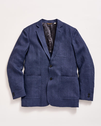 Herringbone Archie Jacket Navy Billy Reid