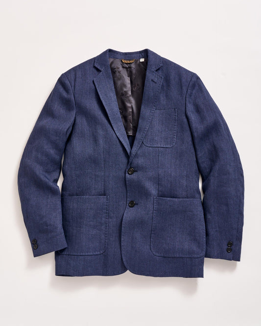 Herringbone Archie Jacket Navy Billy Reid