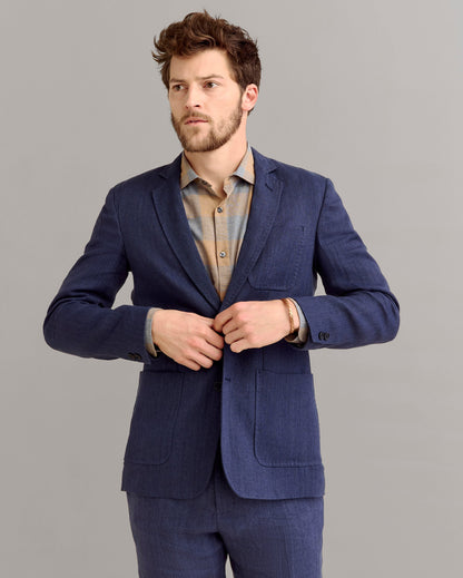 Herringbone Archie Jacket Navy Billy Reid