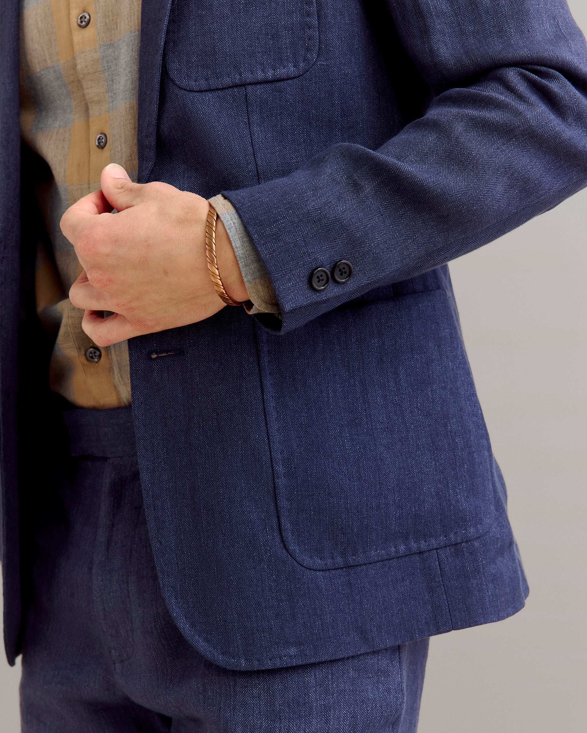 Herringbone Archie Jacket Navy Billy Reid