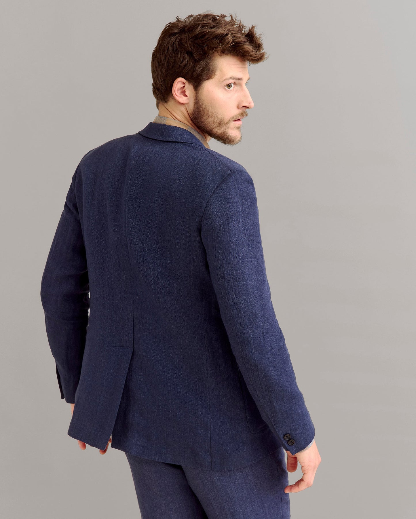 Herringbone Archie Jacket Navy Billy Reid