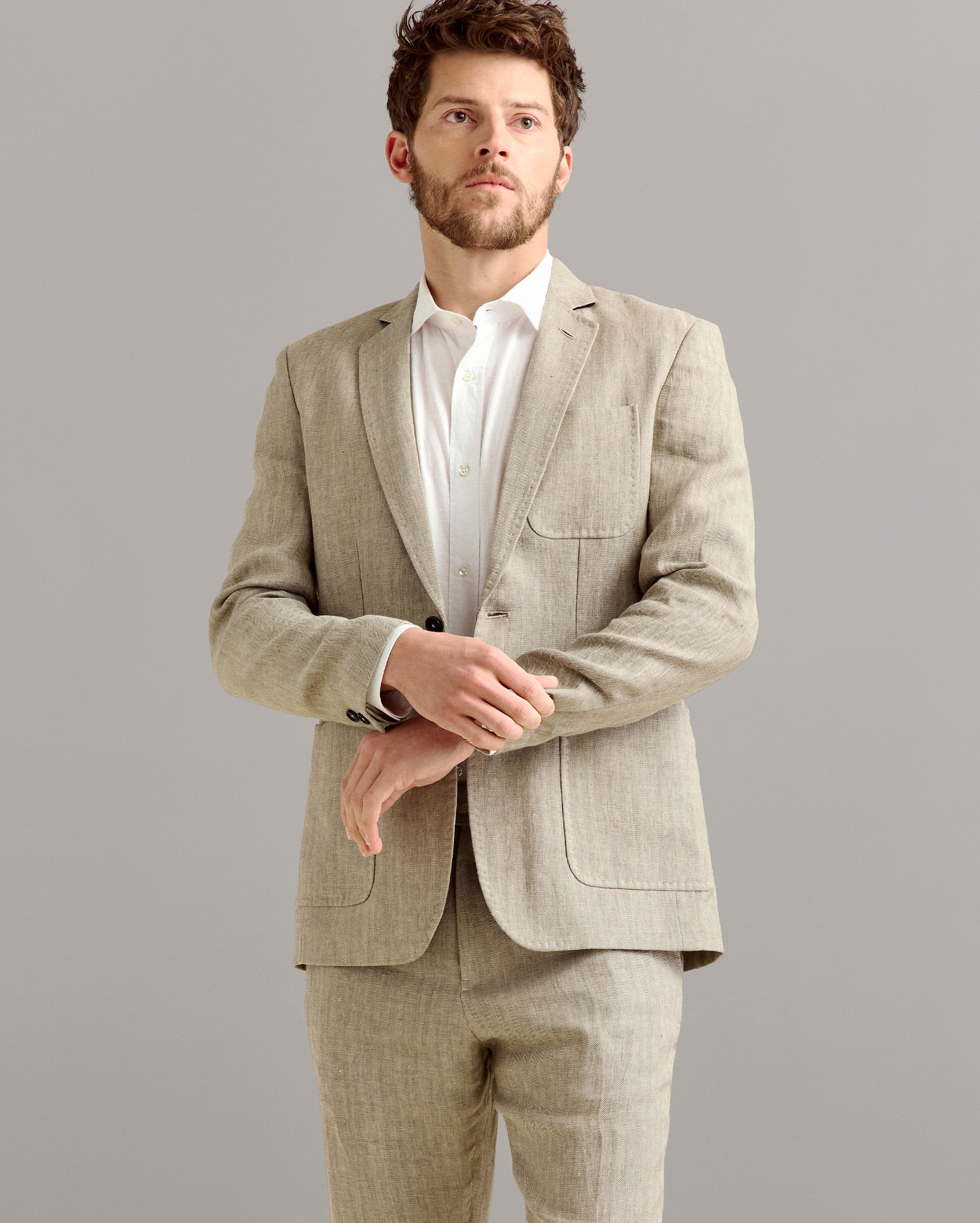 Herringbone Archie Jacket Highway Grey Billy Reid