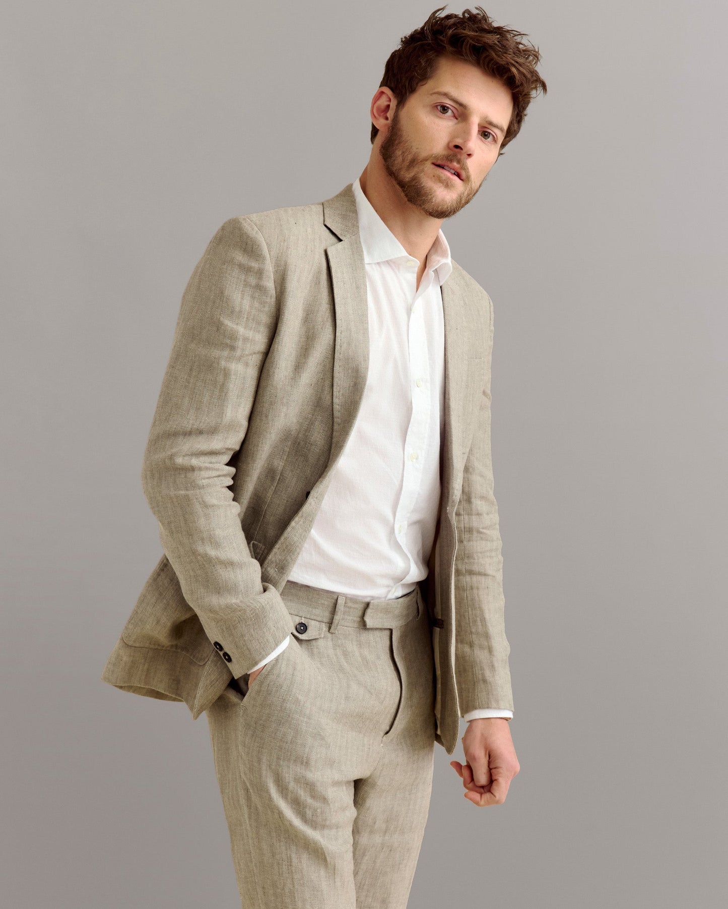 Herringbone Archie Jacket Highway Grey Billy Reid