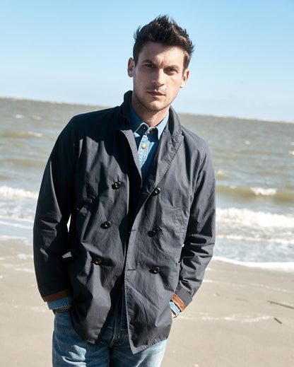 Waxed Bond Peacoat Navy Billy Reid