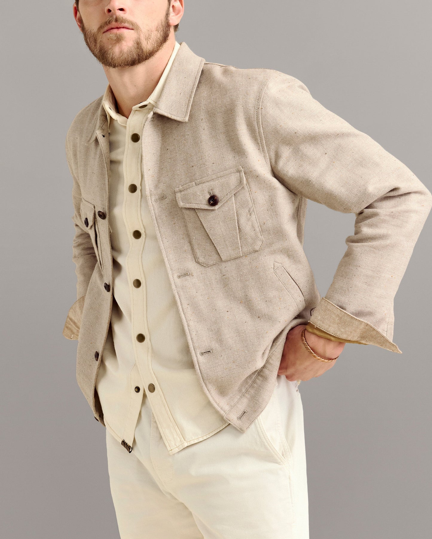 Tweed Members Jacket Pumice Billy Reid