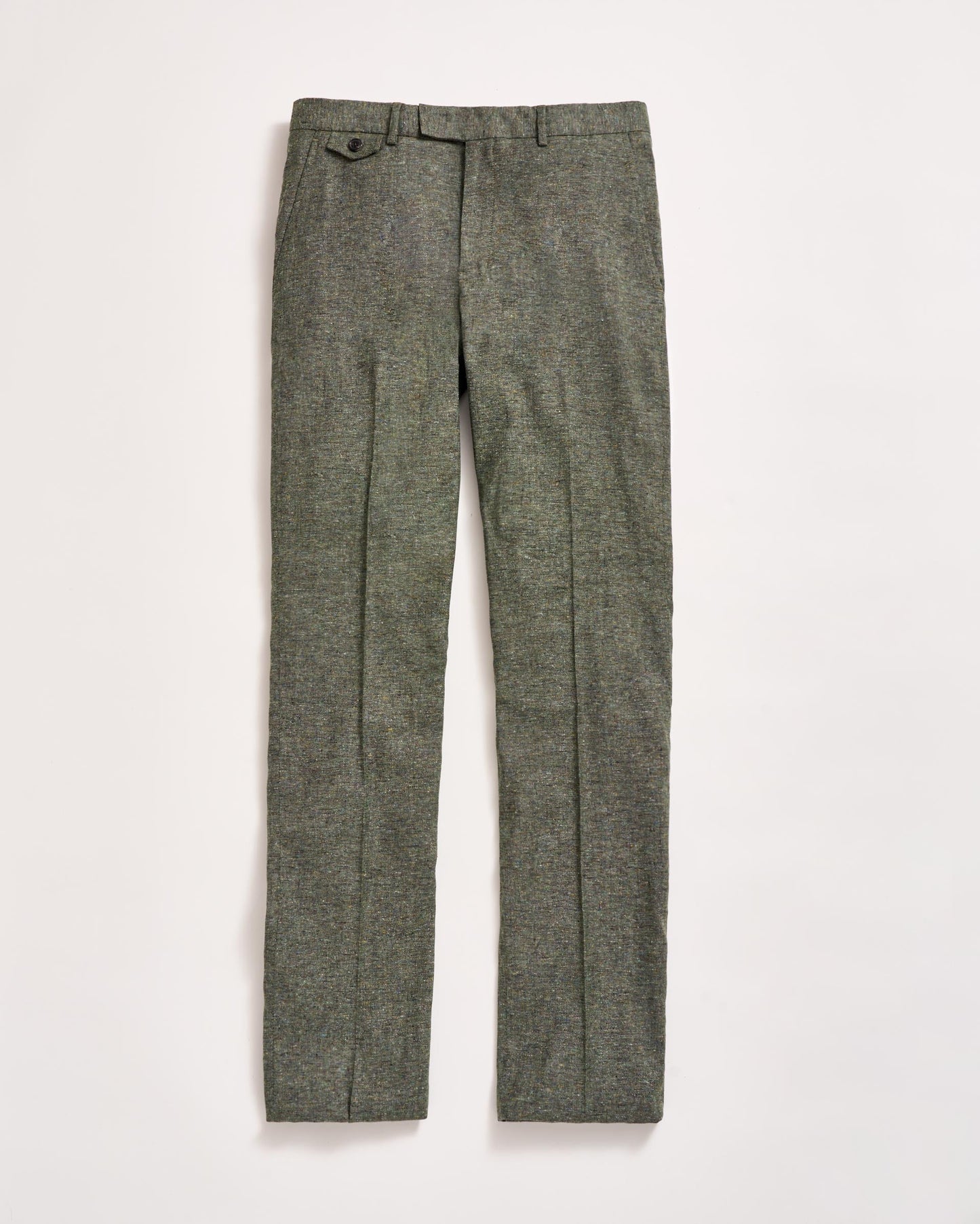 Silk Slub Donegal Flat Front Trouser Lichen Green Billy Reid