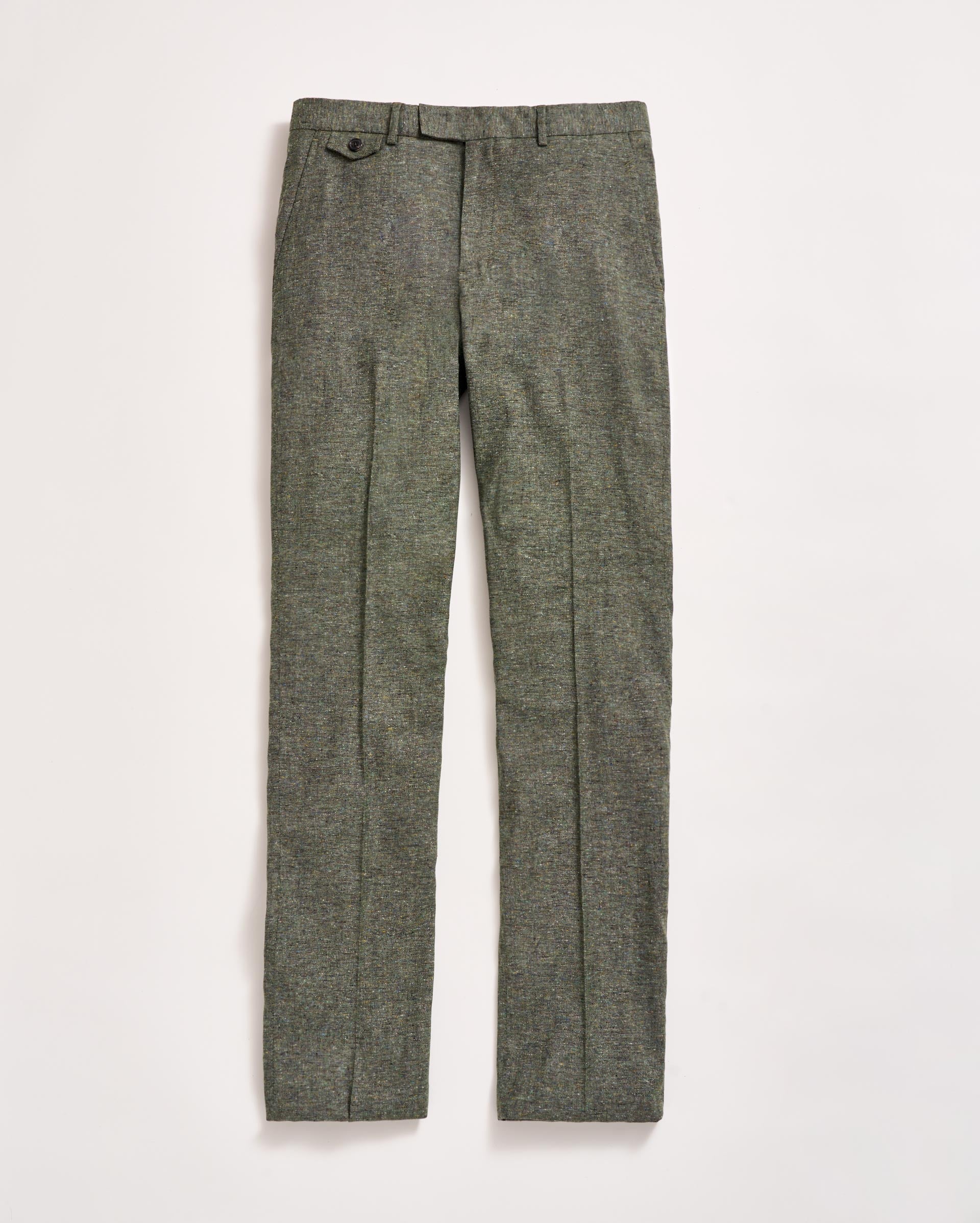 Silk Slub Donegal Flat Front Trouser Lichen Green Billy Reid