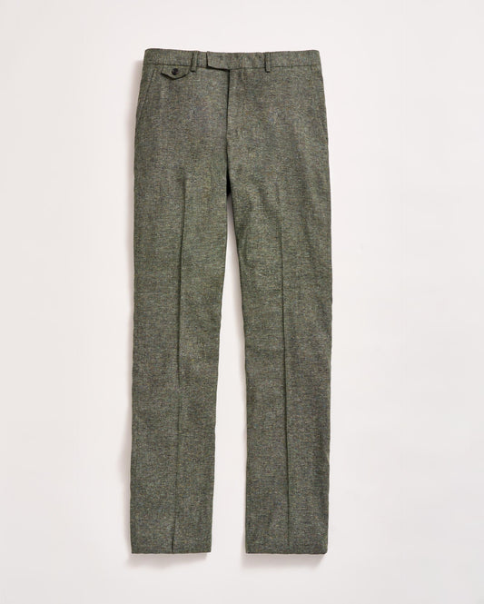 Silk Slub Donegal Flat Front Trouser Lichen Green Billy Reid