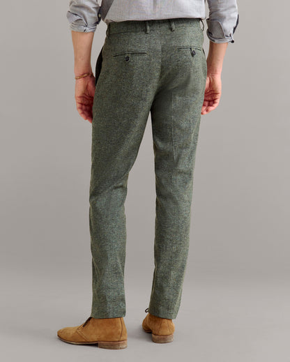 Silk Slub Donegal Flat Front Trouser Lichen Green Billy Reid