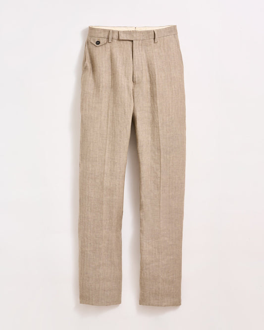 Herringbone Flat Front Trouser Highway Grey Billy Reid
