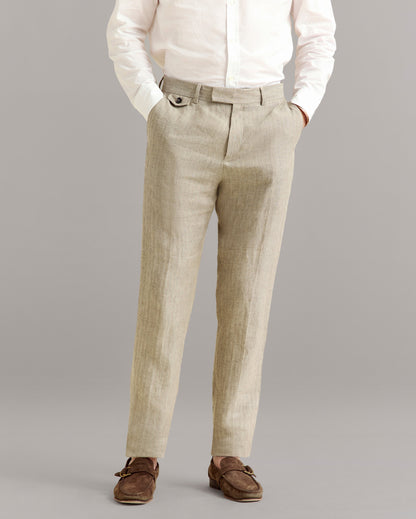 Herringbone Flat Front Trouser Highway Grey Billy Reid