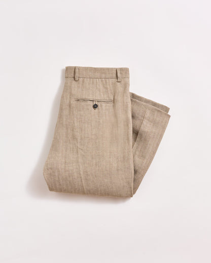 Herringbone Flat Front Trouser Highway Grey Billy Reid