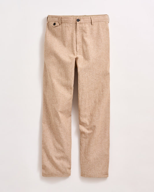 Chambray Flat Front Pant British Khaki Billy Reid