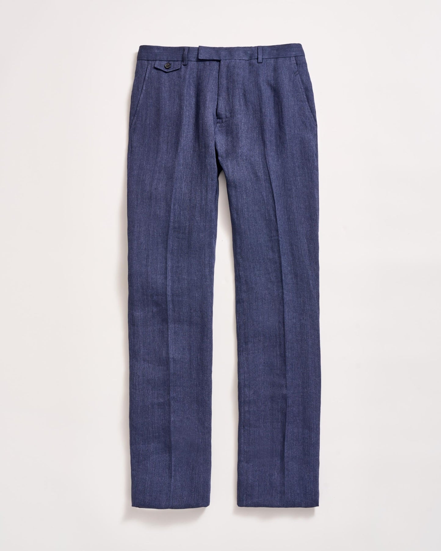Herringbone Flat Front Trouser Navy Billy Reid