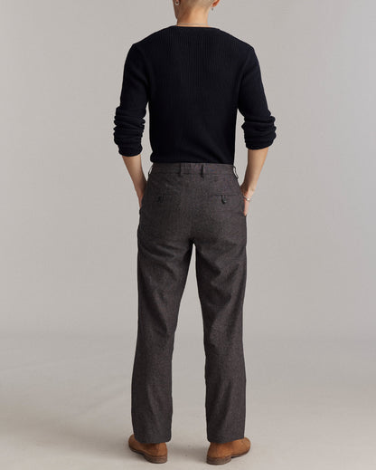 Chambray Flat Front Pant Charcoal Billy Reid