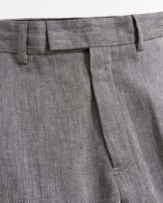 Micro Herringbone Edwin Trouser Asphalt Billy Reid