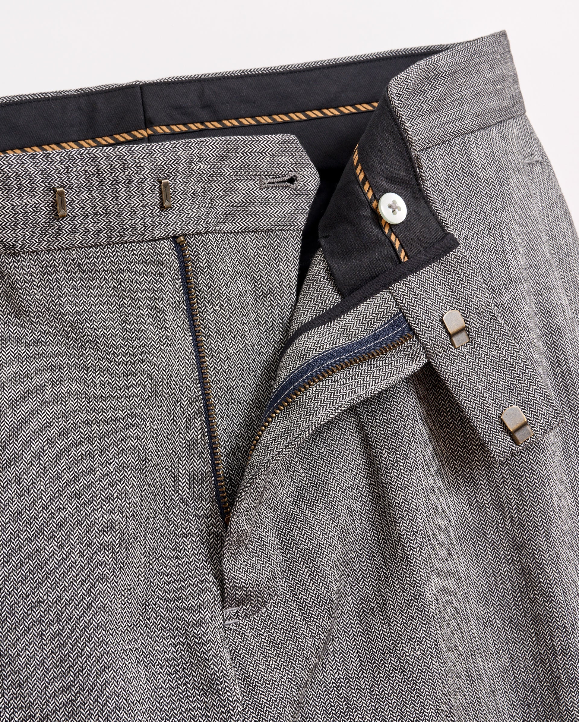 Micro Herringbone Edwin Trouser Asphalt Billy Reid