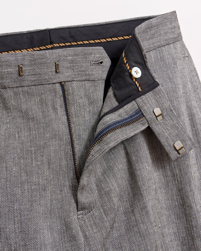 Micro Herringbone Edwin Trouser Asphalt Billy Reid