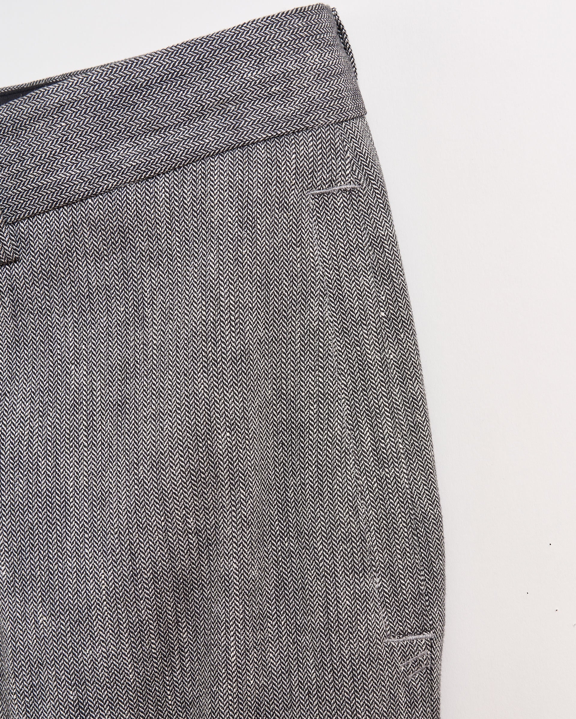Micro Herringbone Edwin Trouser Asphalt Billy Reid