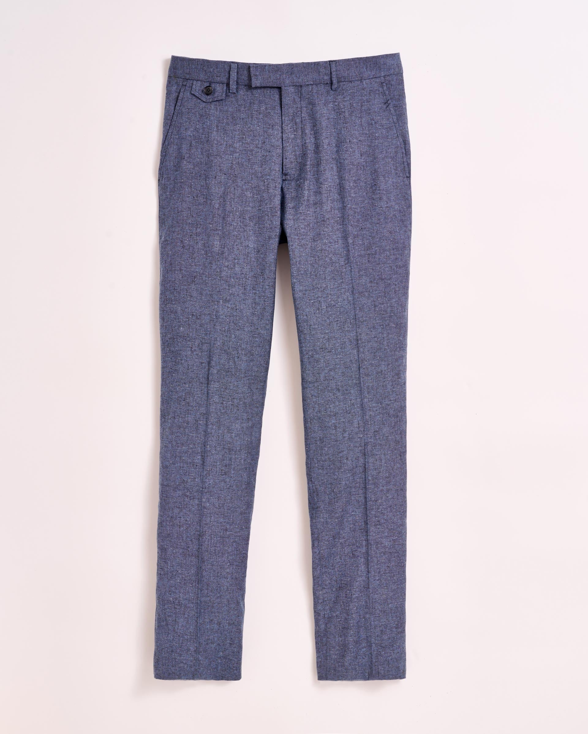 Silk Slub Donegal Flat Front Trouser Blue Billy Reid