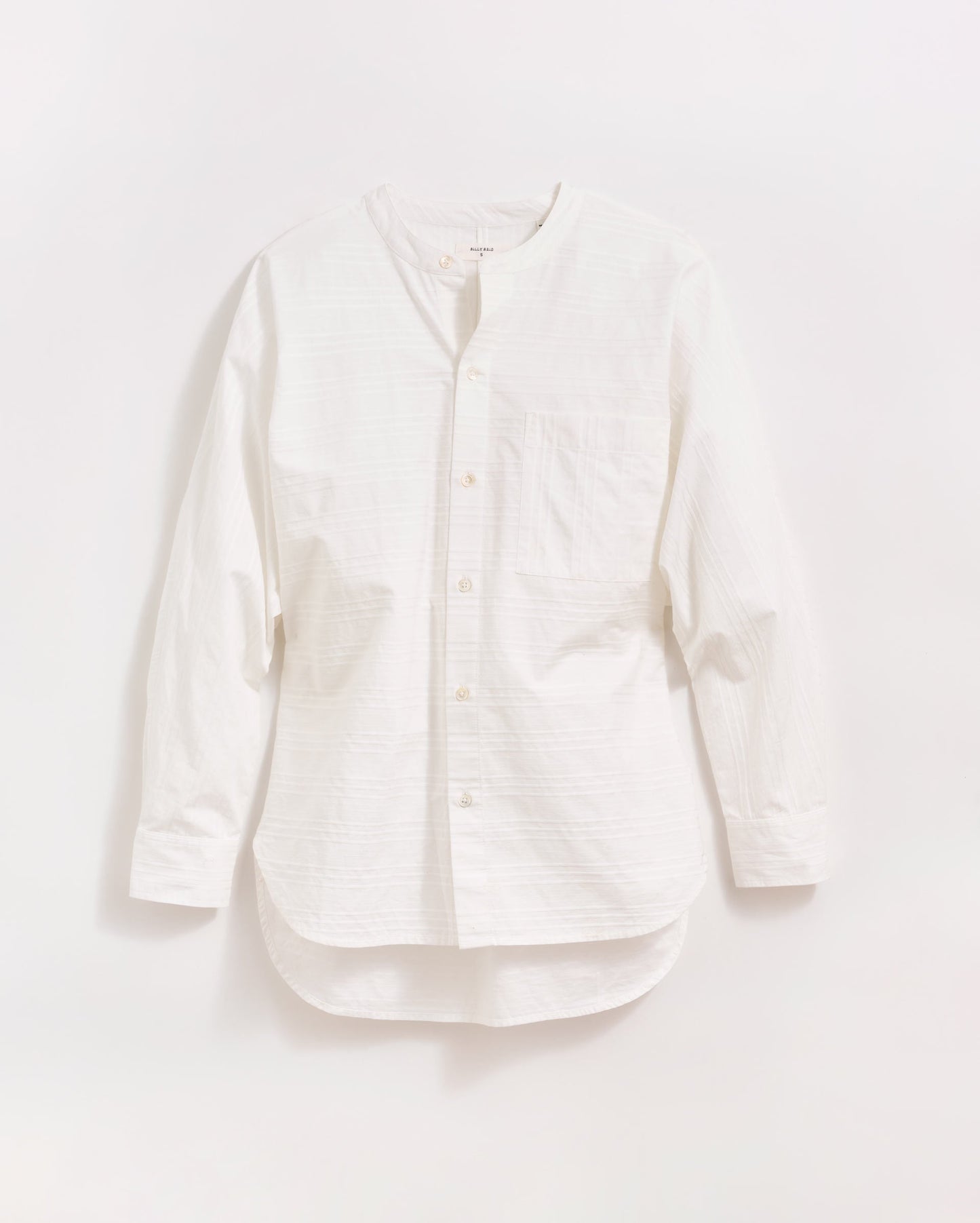 Banded Collar Shirt White Billy Reid