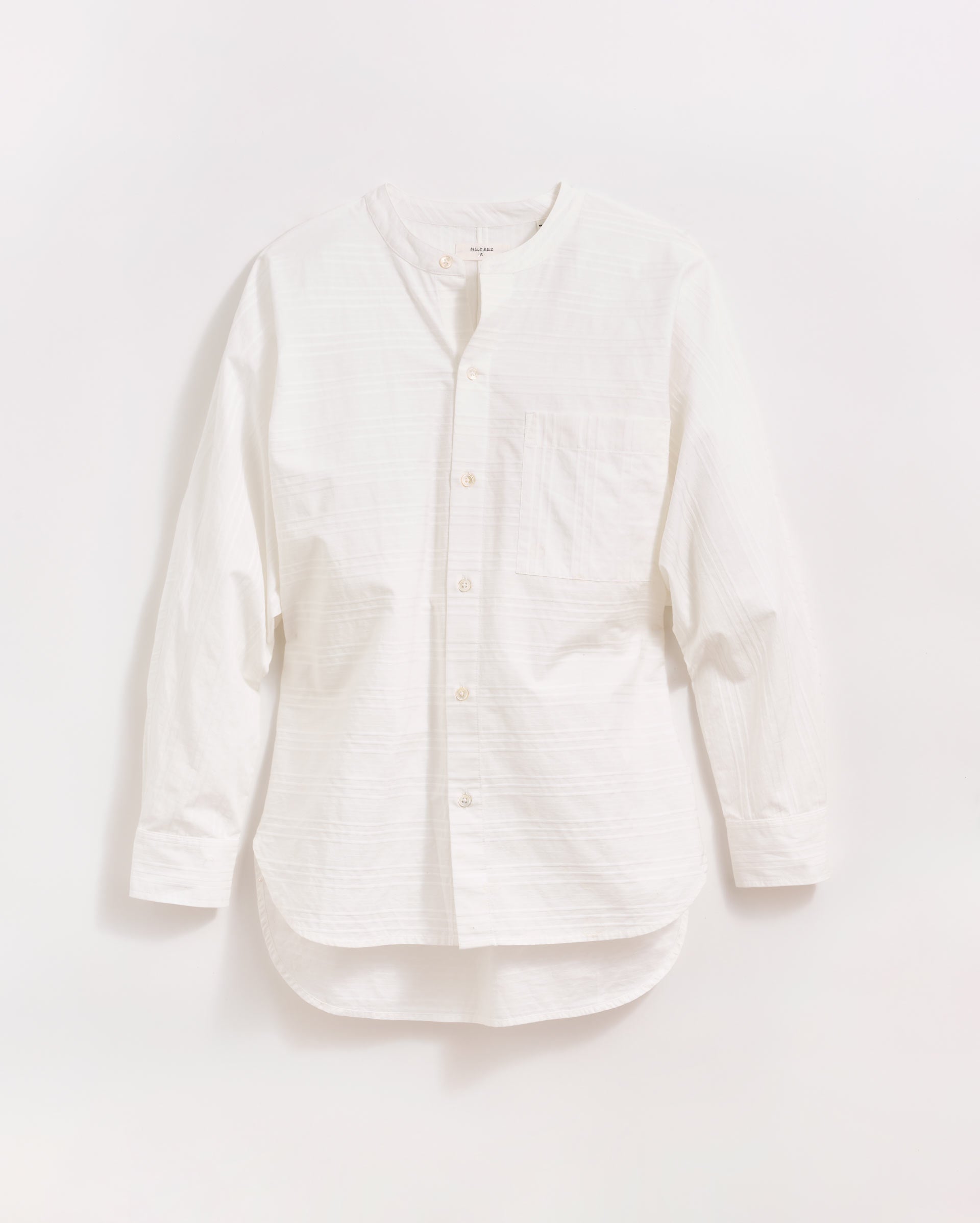 Banded Collar Shirt White Billy Reid