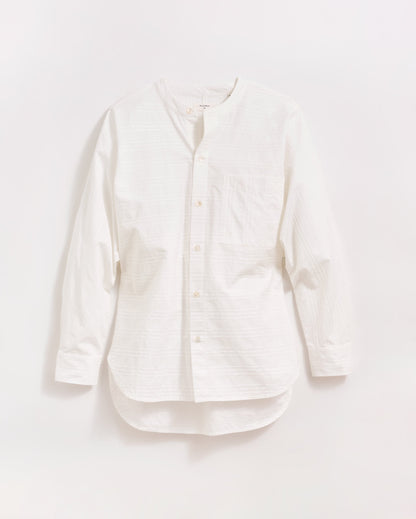 Banded Collar Shirt White Billy Reid