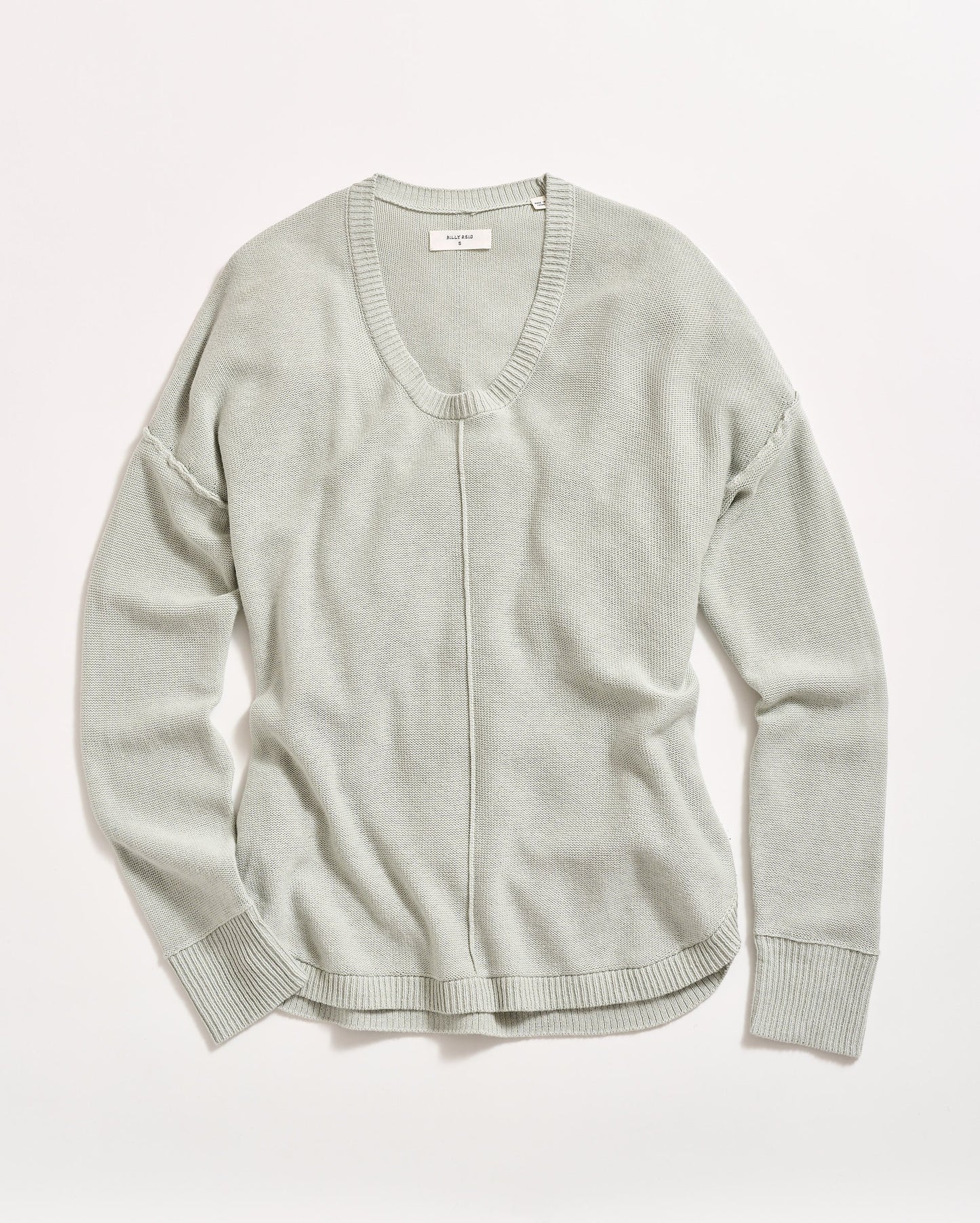 Cotton Linen Shirttail Sweater Aloe Billy Reid