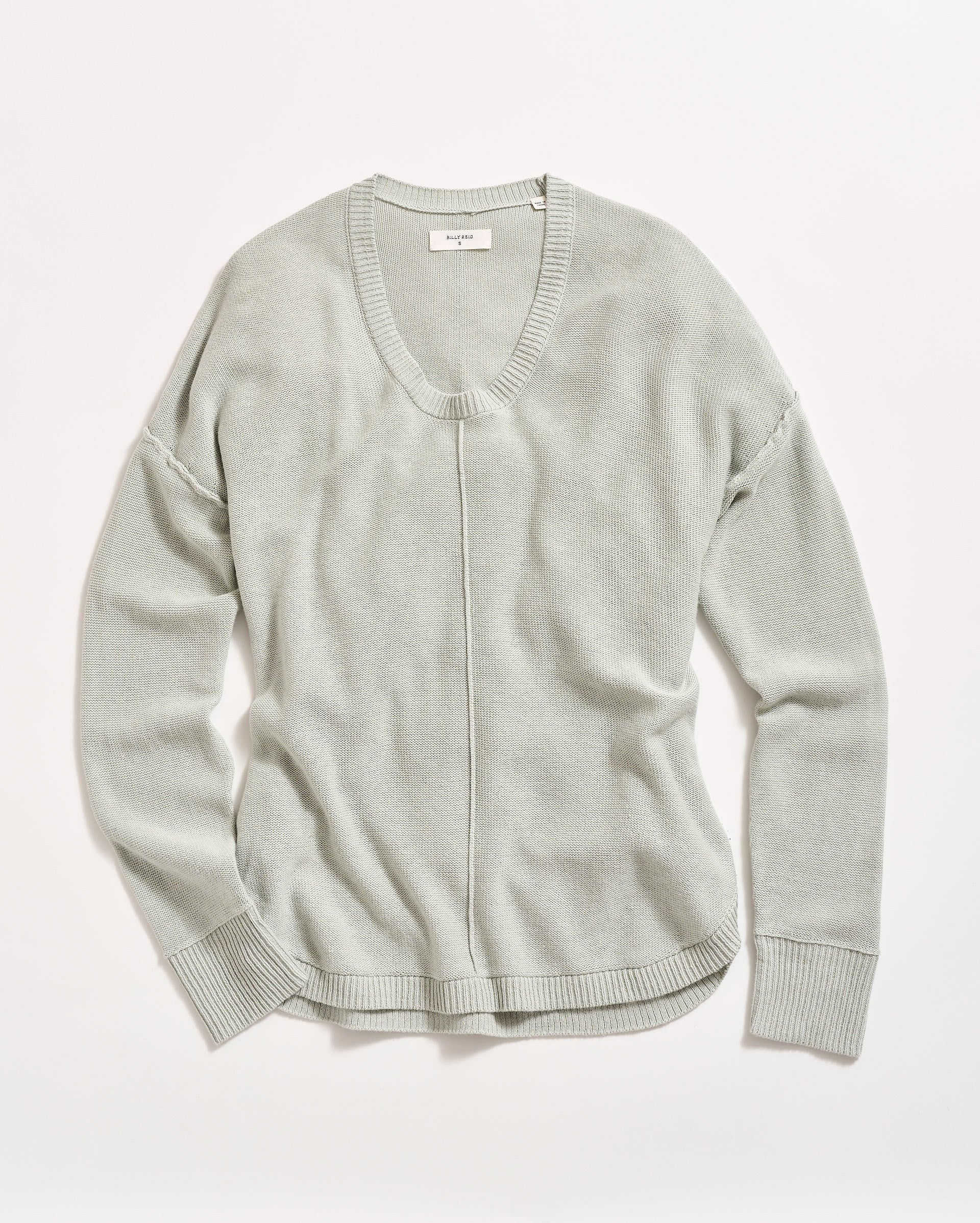 Cotton Linen Shirttail Sweater Aloe Billy Reid