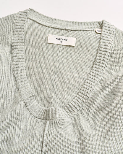 Cotton Linen Shirttail Sweater Aloe Billy Reid