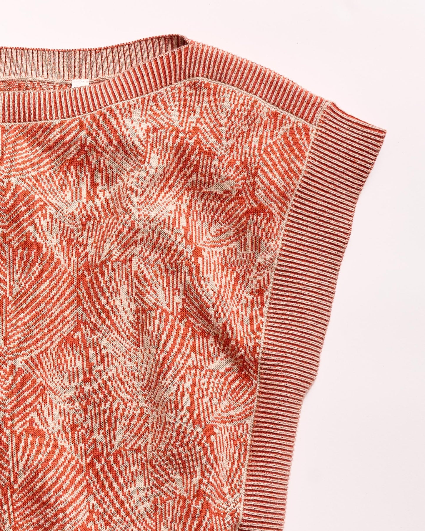 Jacquard Short Sleeve Wedge Sweater Sunset/Sand Billy Reid
