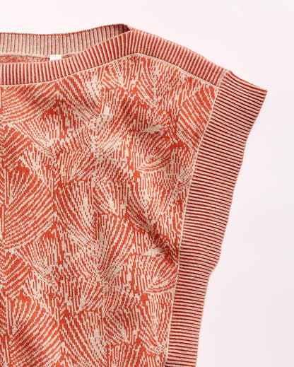 Jacquard Short Sleeve Wedge Sweater Sunset/Sand Billy Reid