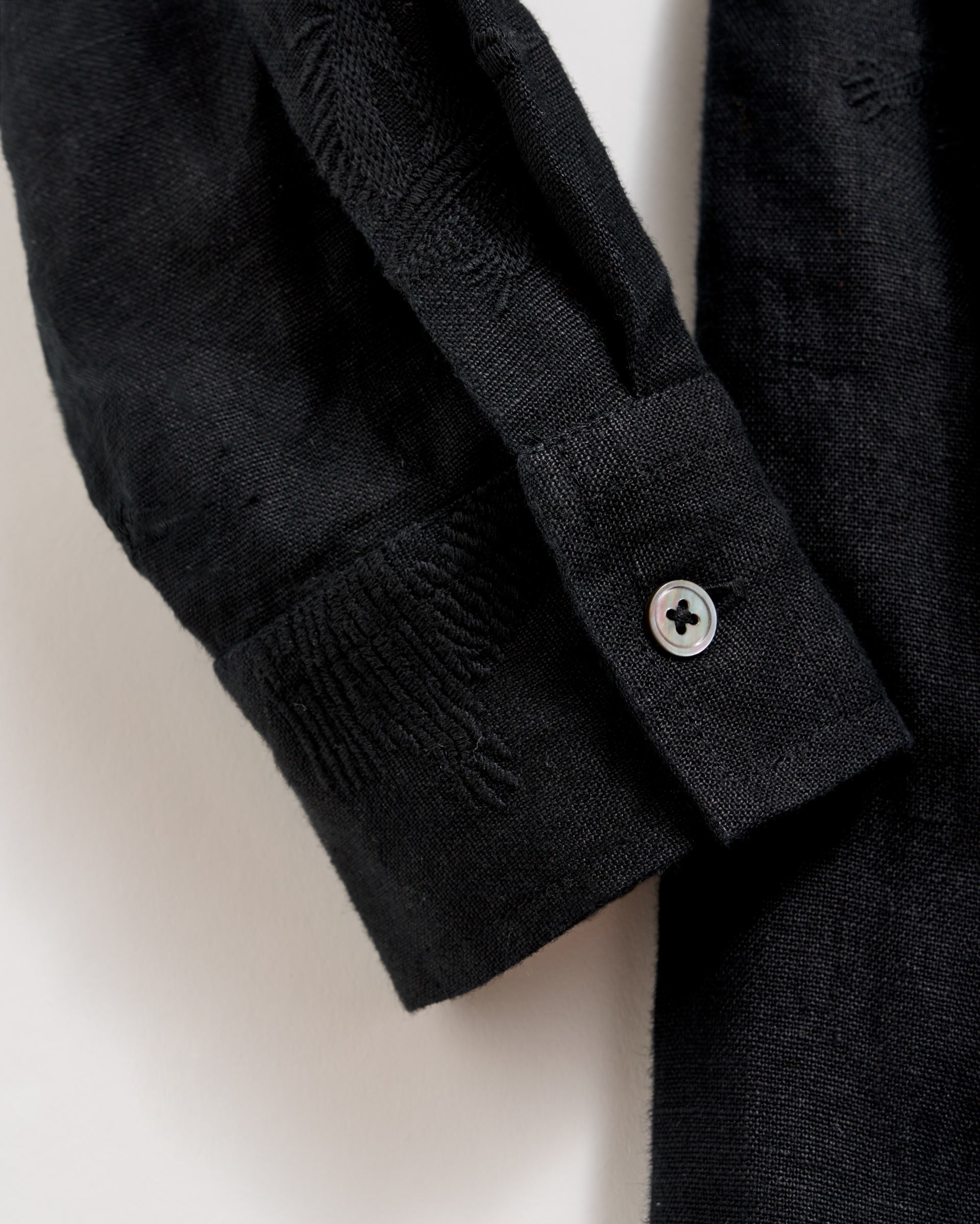 Linen Pelican Maxi Shirt Dress Black Billy Reid