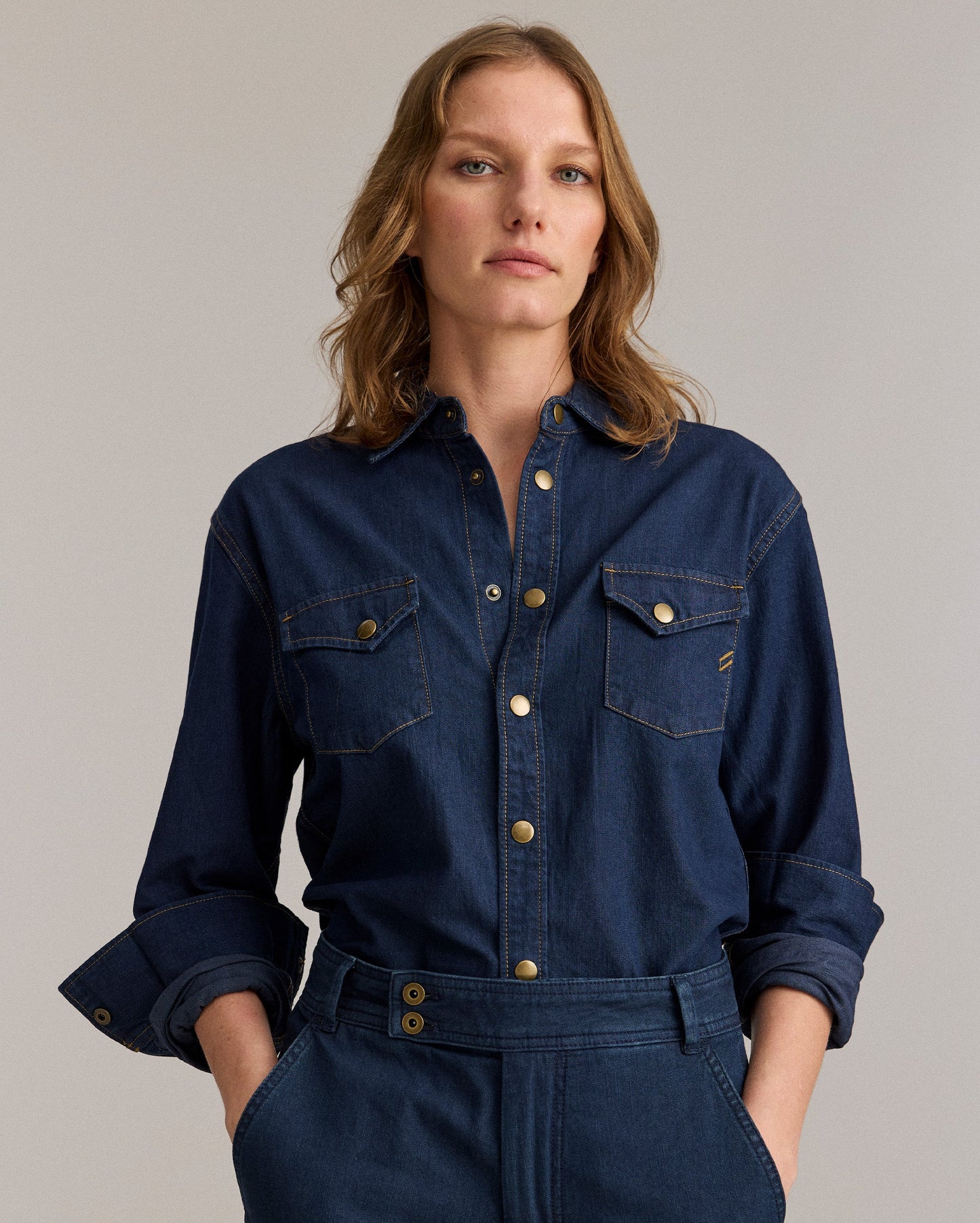 Denim Wide Leg Trouser Navy Billy Reid