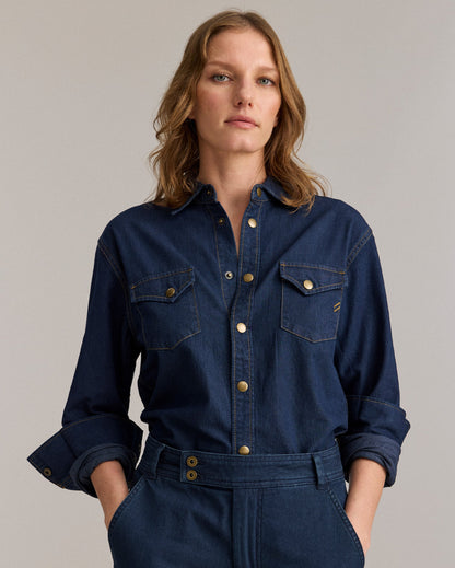 Denim Wide Leg Trouser Navy Billy Reid